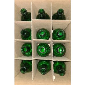 Wine Bottles Green Glass 750ml Screw Top - 12 pack
