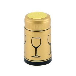 Shrink Capsules Gold with Black Glass x100