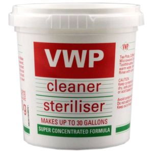 VWP 100g Cleaner Steriliser in a pot